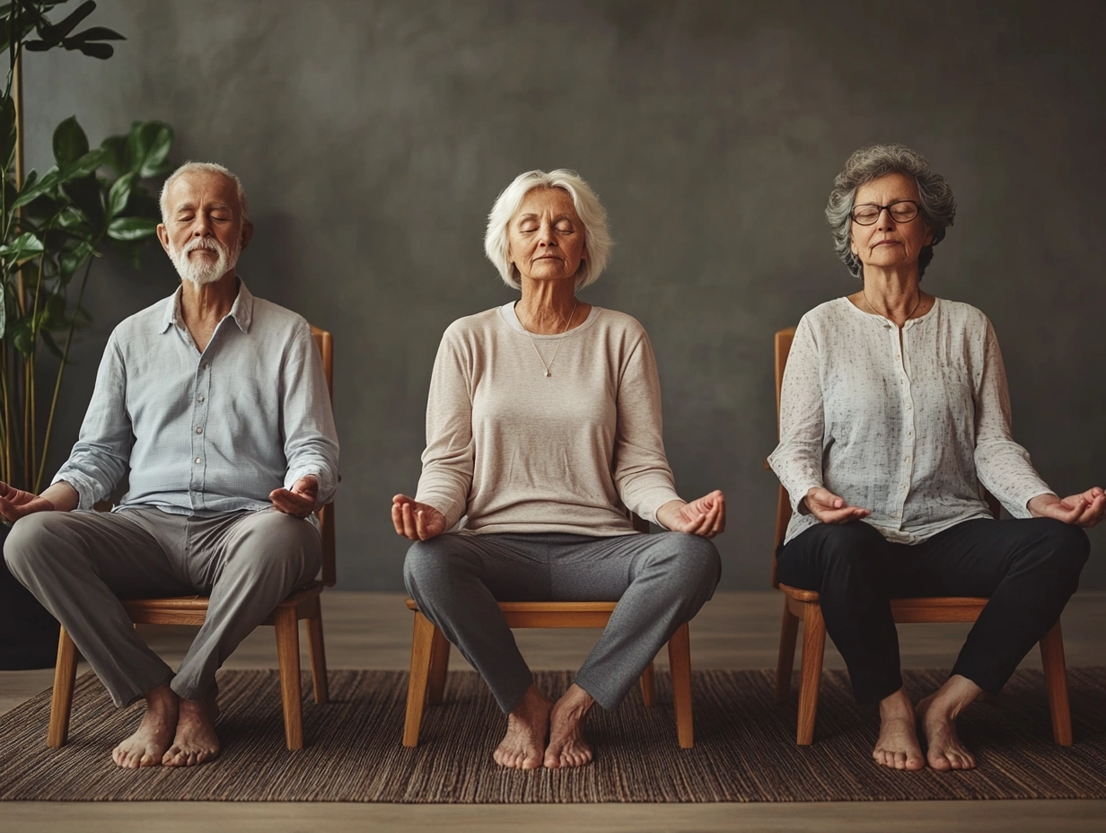 Медитація в групі людей старшого віку